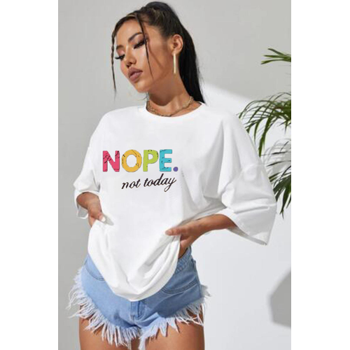 Your Daily Superstore Ladies Oversized Nope Not Today Short Sleeves T Shirt Top