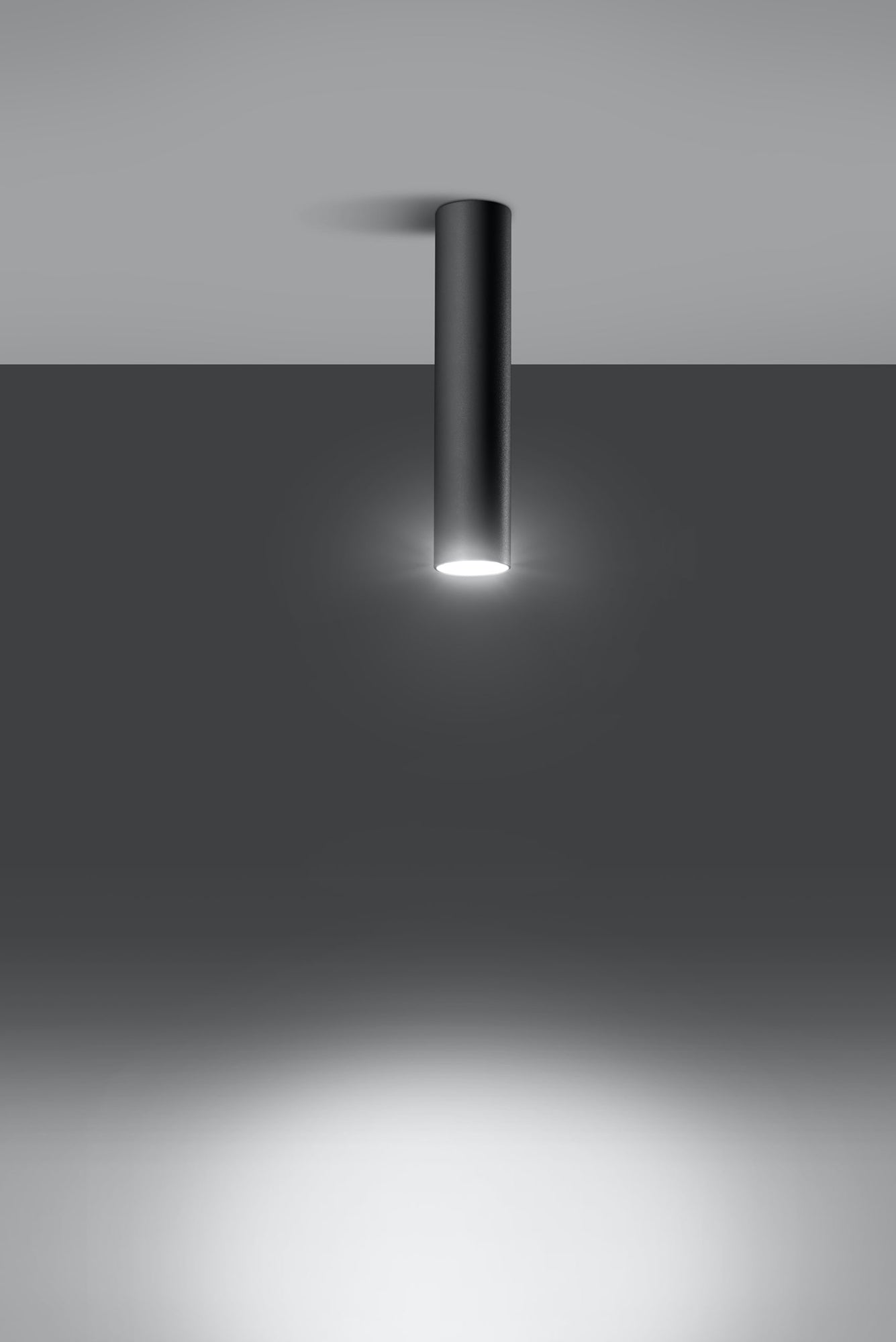 Ceiling lamp LAGOS Black Round Tube Shape Modern Loft Design LED GU10
