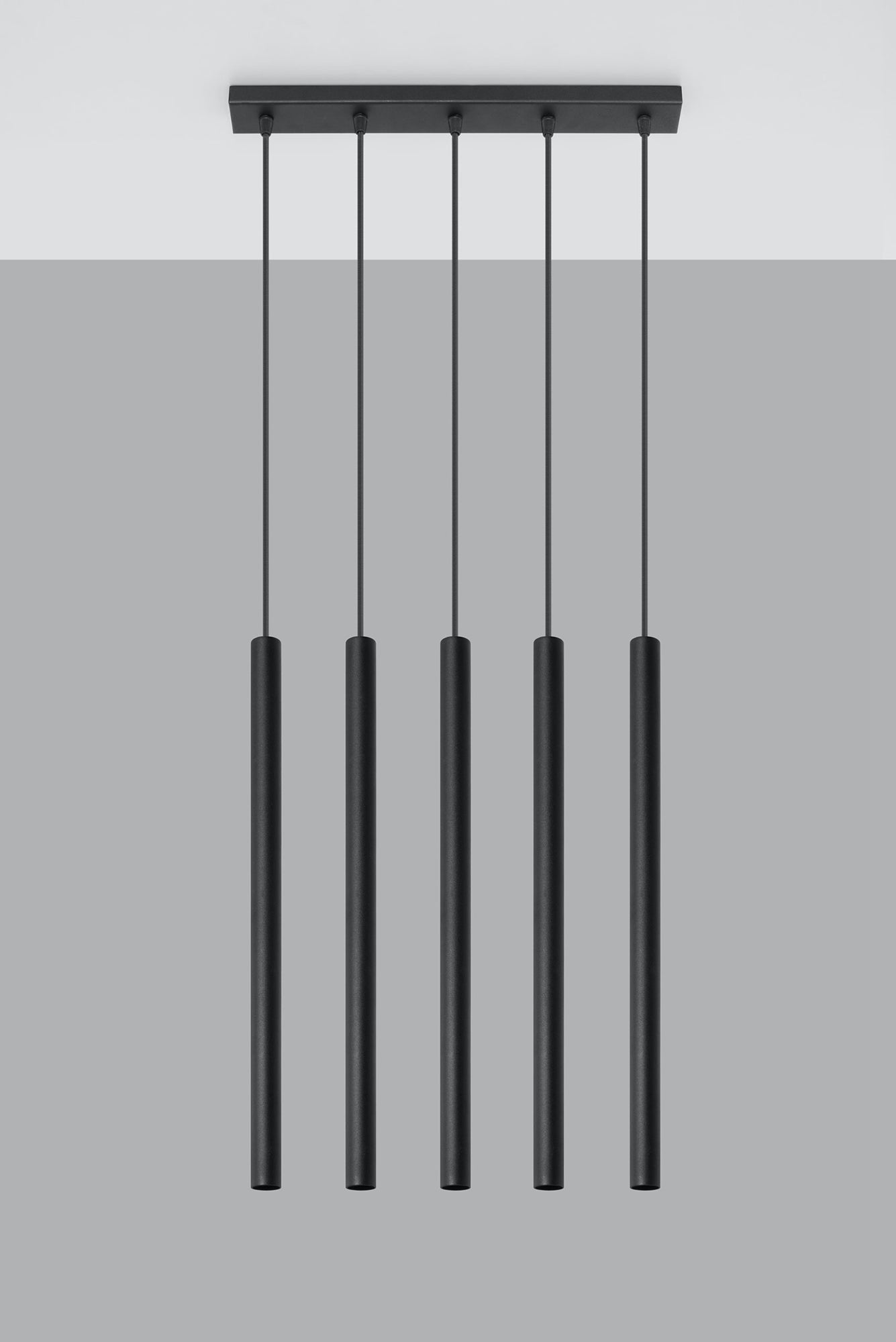 Pendant lamp PASTELO 5 Black Round Tube Shape Spot Modern Loft Design LED G9